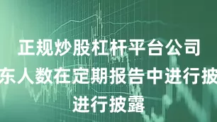 正规炒股杠杆平台公司股东人数在定期报告中进行披露